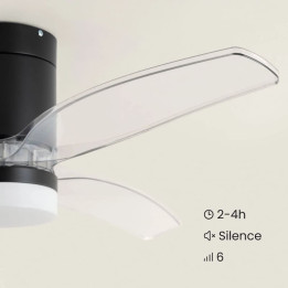 Ventilateur de Plafond Moderne Noir avec Pales Transparentes