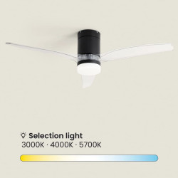 Ventilateur de Plafond Moderne Noir avec Pales Transparentes