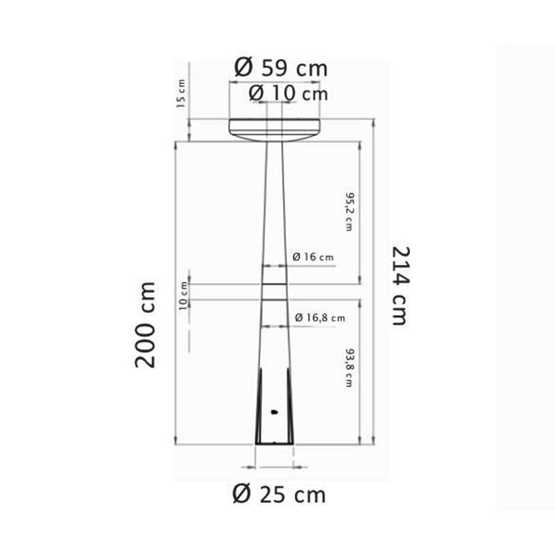 PAQUITA Lampadaire d'extérieur Polyéthylène LED solaire rechargeable avec  détecteur de mouvement et télécommande H215cm gris anthracite New Garden -  LightOnline