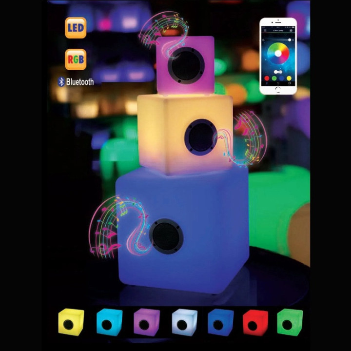 Cube lumineux et enceinte bluetooth - b-w-p-distribution.com
