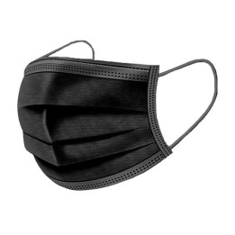 Masque chirurgical noir en boite de 50 - b-w-p-distribution.com