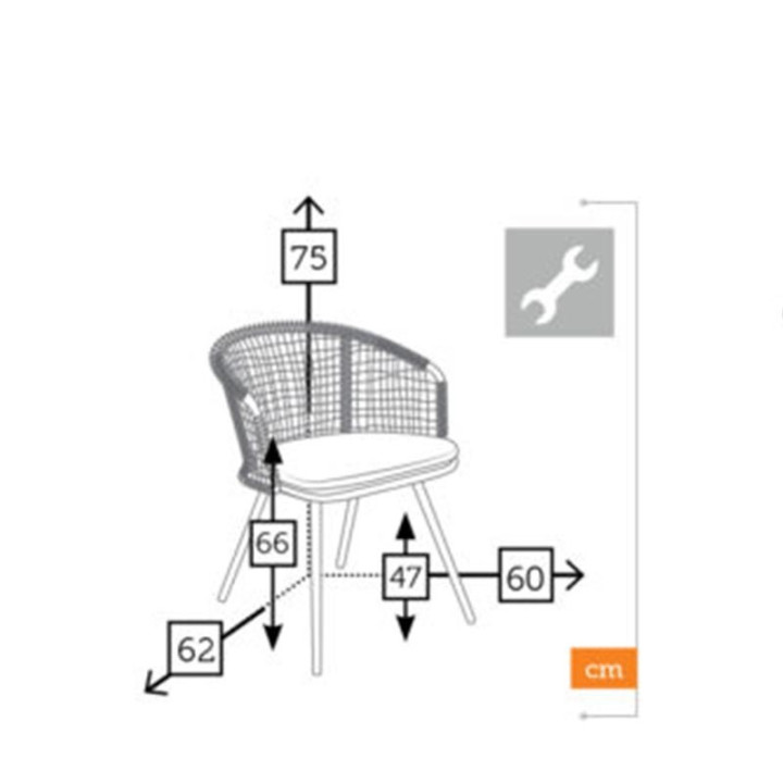 Chaise de jardin - ATHENA - b-w-p-distribution.com
