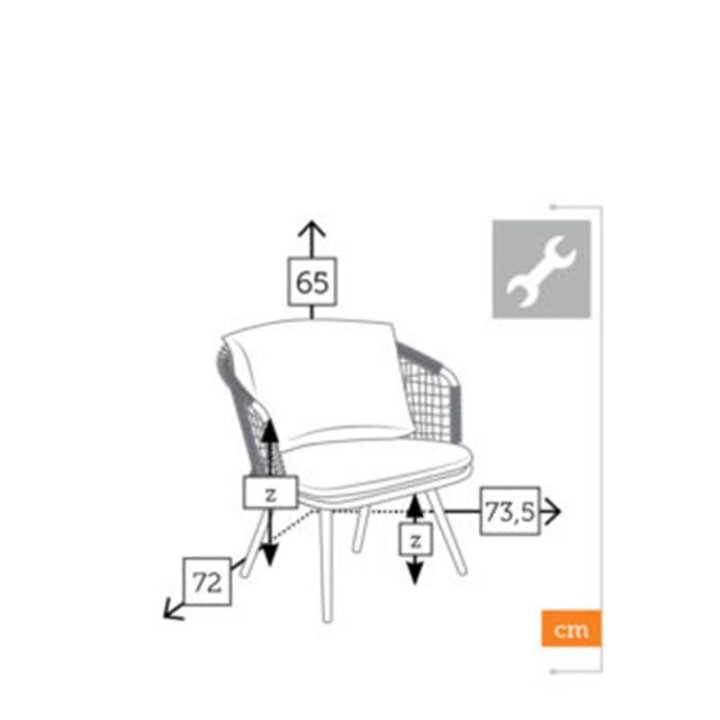 Fauteuil de jardin vintage - ATHENA - b-w-p-distribution.com