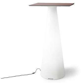 Mange debout lumineux avec plateau carré de 60 cm - TIFFANY - LYXO