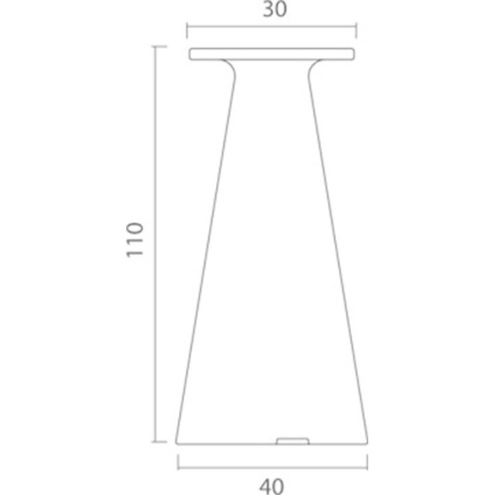 Mange debout lumineux avec plateau carré de 60 cm - TIFFANY - LYXO